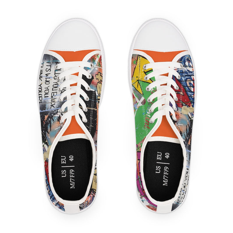 'Basquiat/Warhol Tribute" Women's Low Top Sneakers