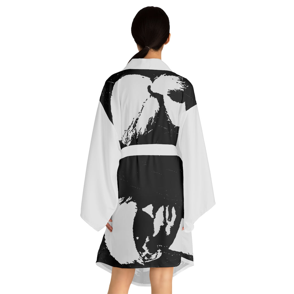 "Label Whore" Long Sleeve Kimono Robe