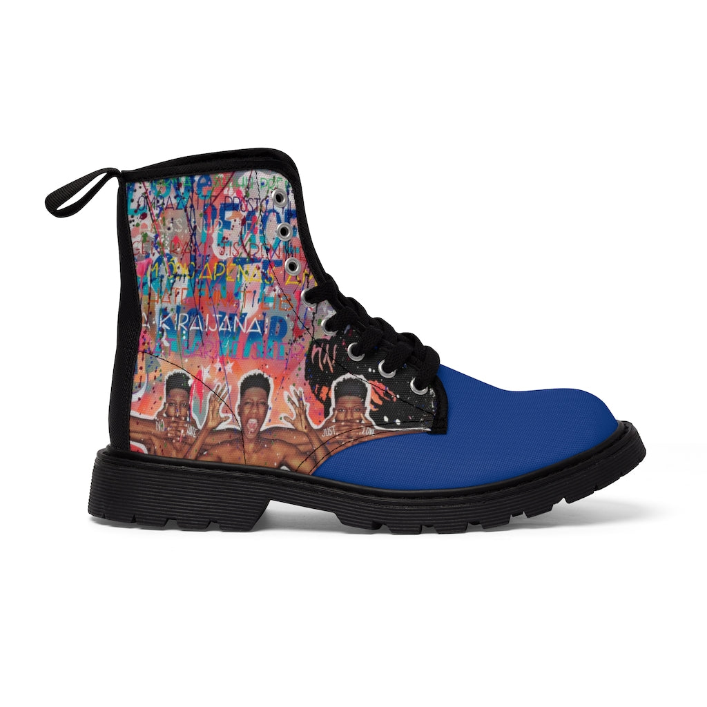 "No Hate Just Love" Men's Canvas Boots