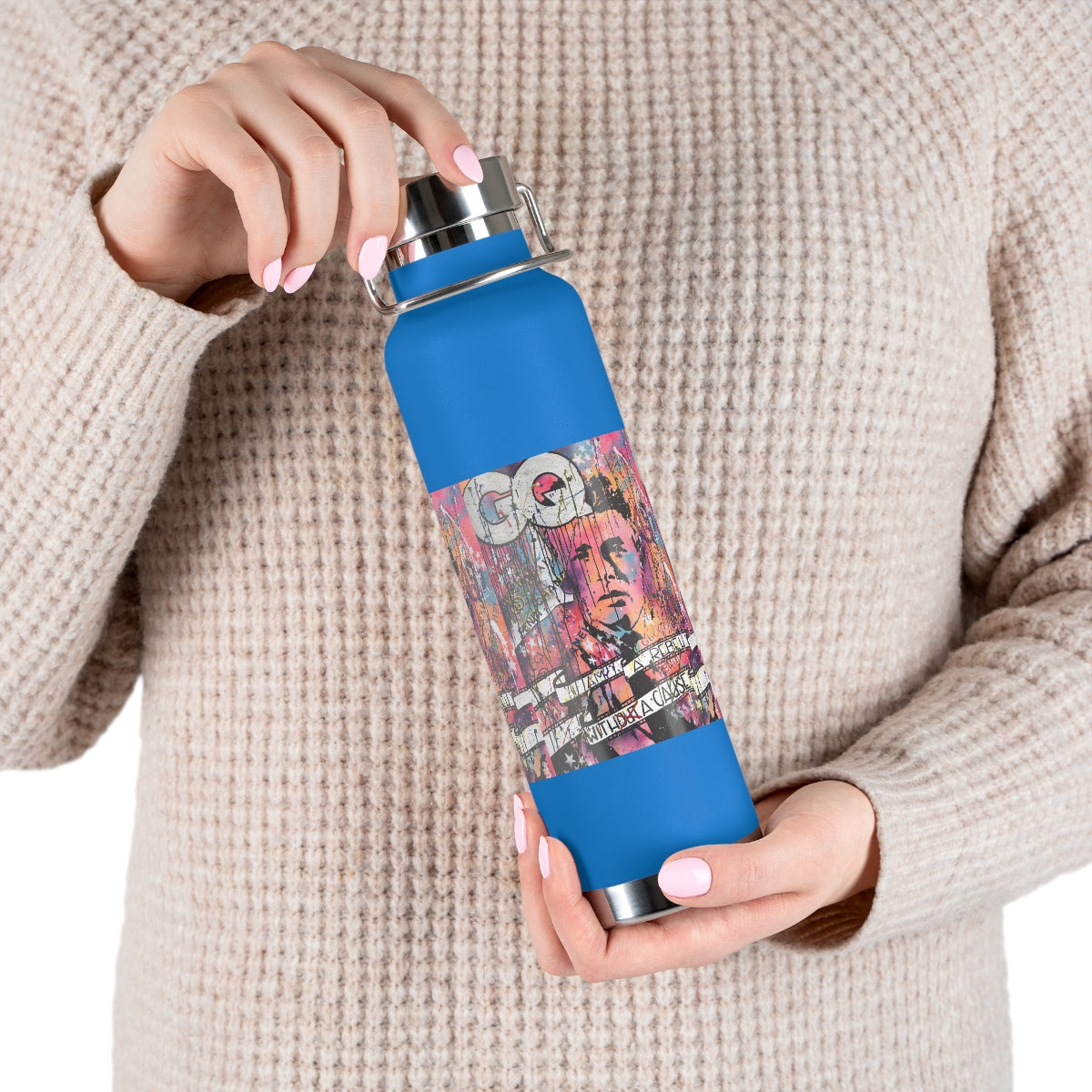 "Rebel With A Cause- Inspired By James Dean" Copper Vacuum Insulated Bottle, 22oz