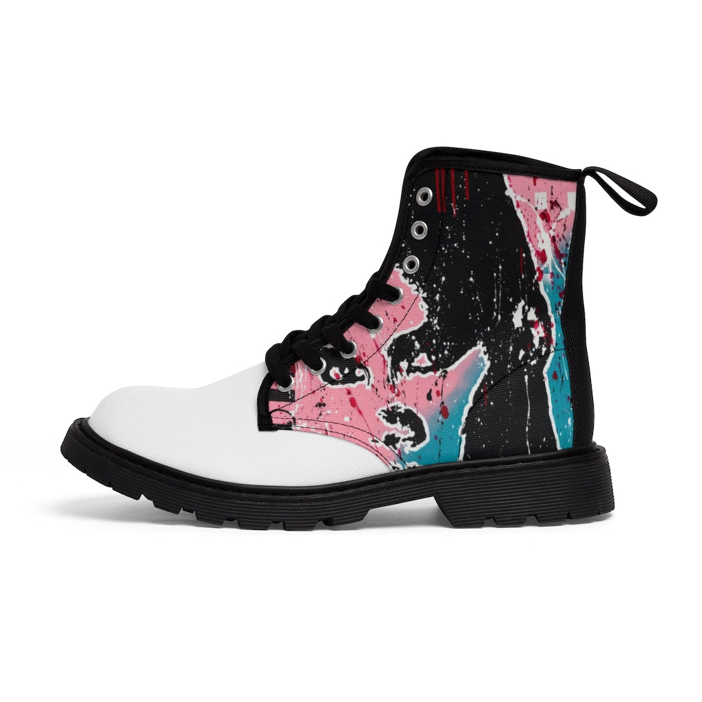 "Unbothered-Grace Jones" Women's Canvas Boots