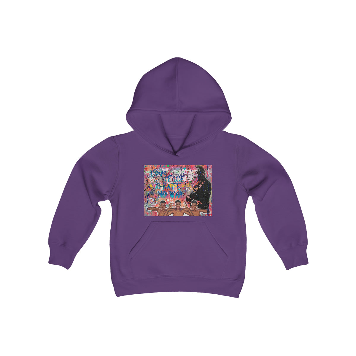 "No Hate Just Love" Youth Heavy Blend Hooded Sweatshirt