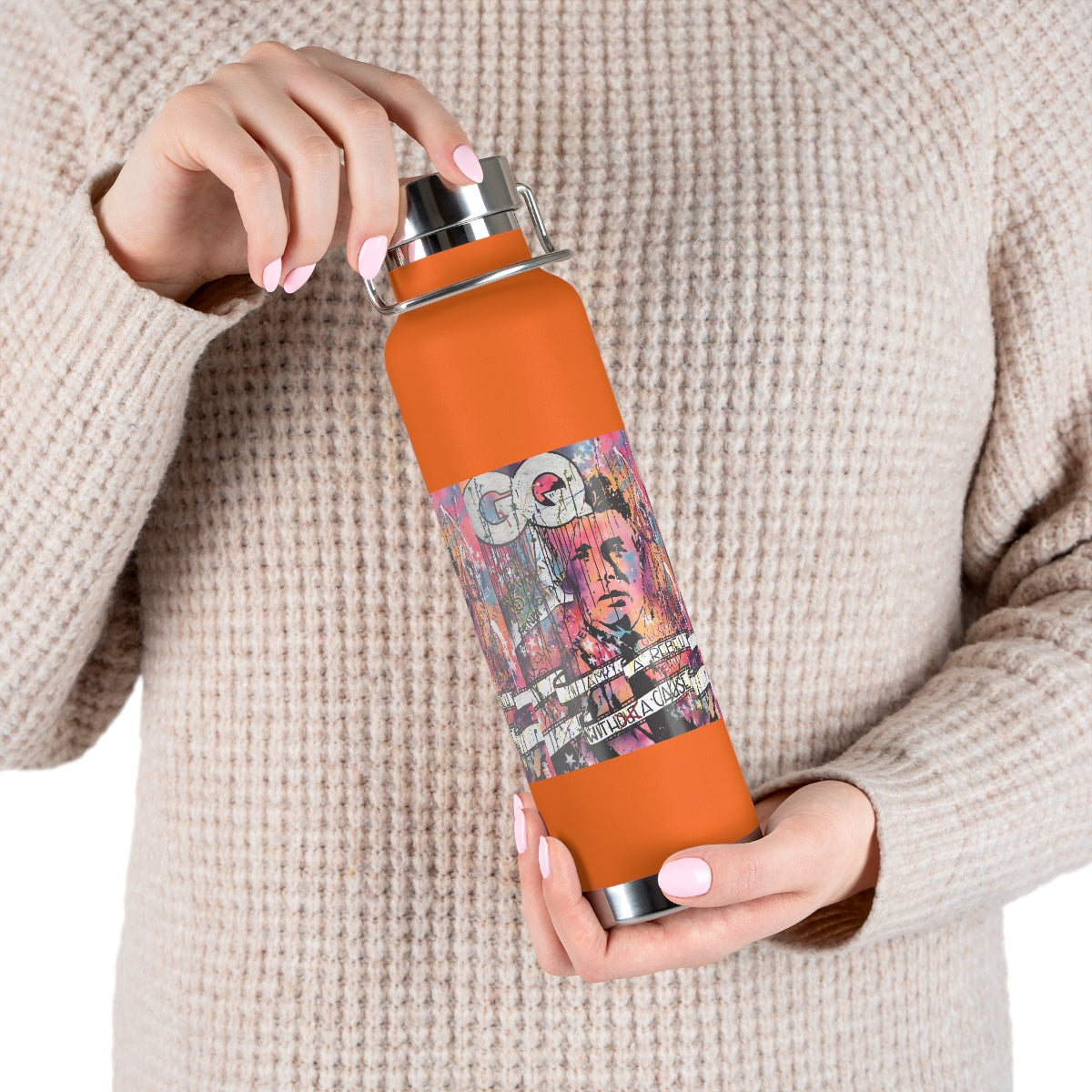 "Rebel With A Cause- Inspired By James Dean" Copper Vacuum Insulated Bottle, 22oz
