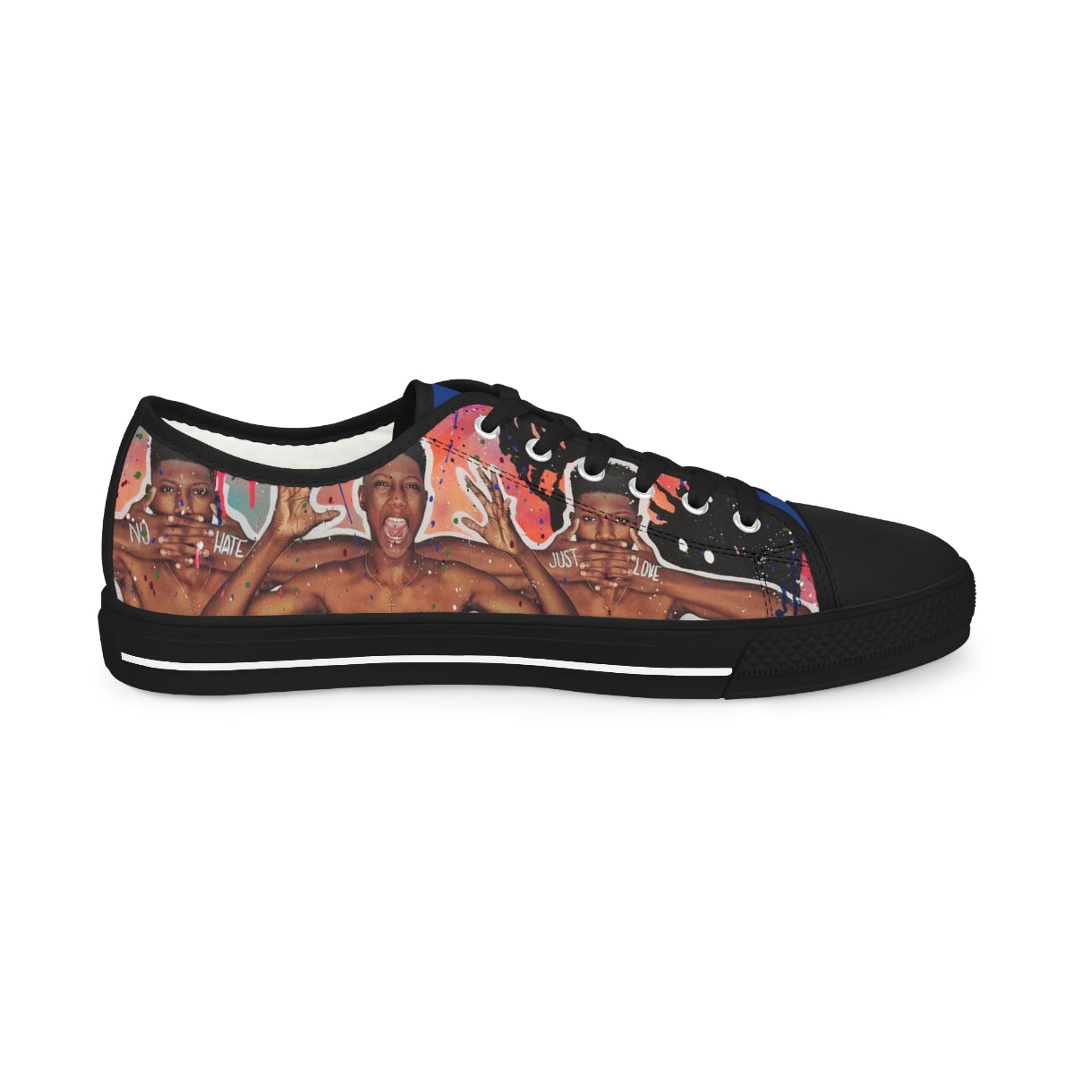 "No Hate Just Love" Men's Low Top Sneakers