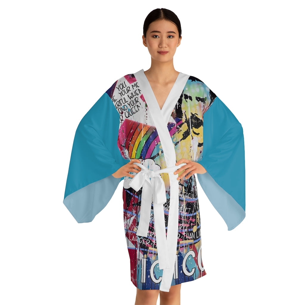 "Find Your Inner Queen" Long Sleeve Kimono Robe