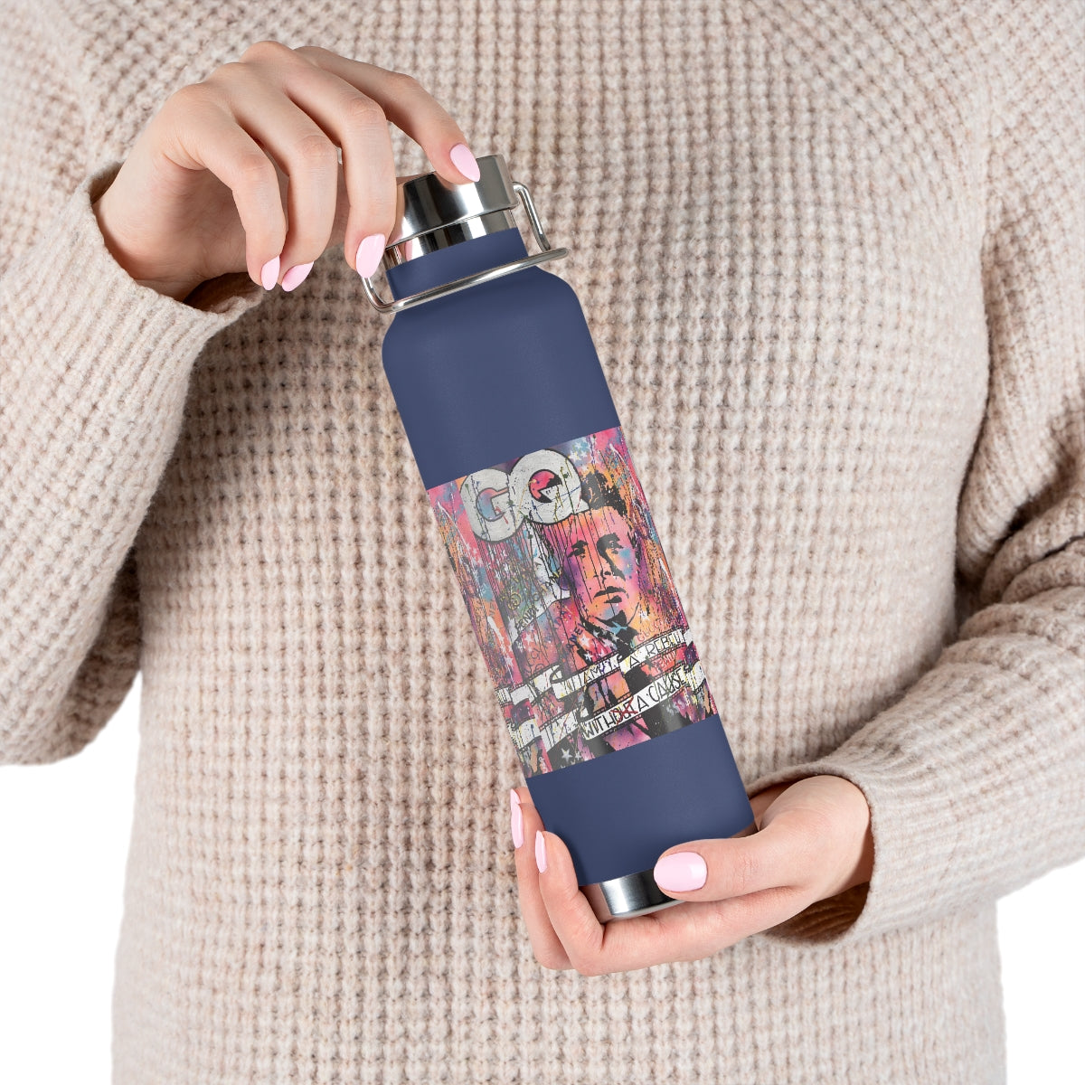 "Rebel With A Cause- Inspired By James Dean" Copper Vacuum Insulated Bottle, 22oz