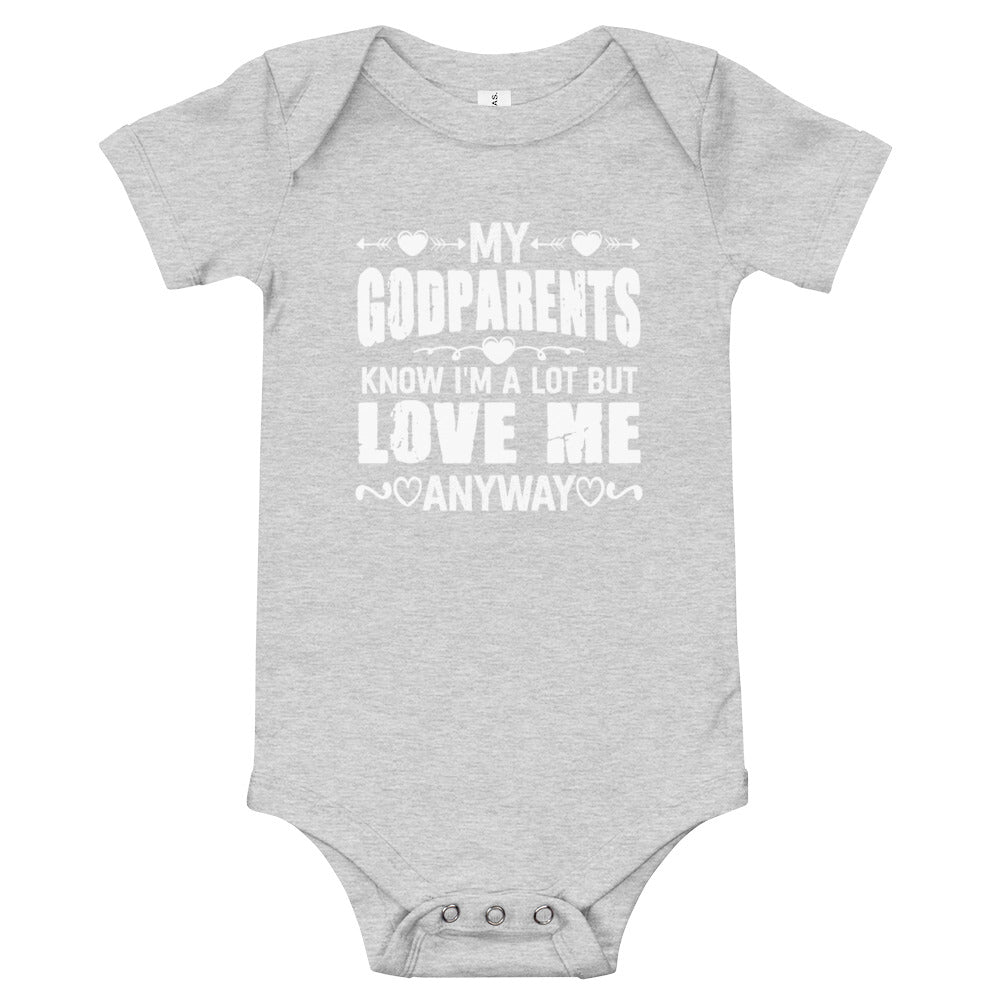 " My Godparents Know...." Baby short sleeve one piece