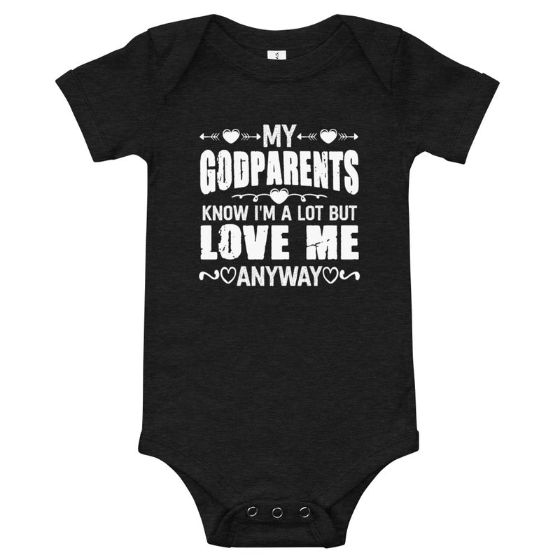 " My Godparents Know...." Baby short sleeve one piece