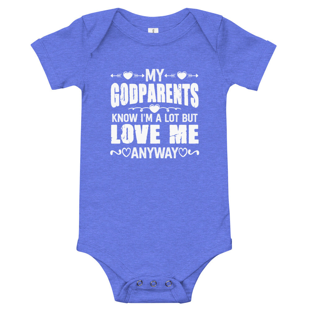 " My Godparents Know...." Baby short sleeve one piece