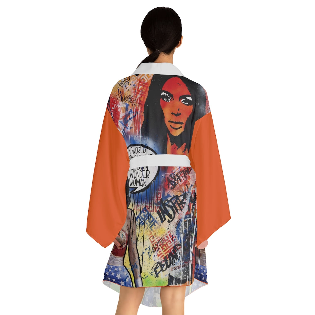 "Dare To Be Different" Long Sleeve Kimono Robe
