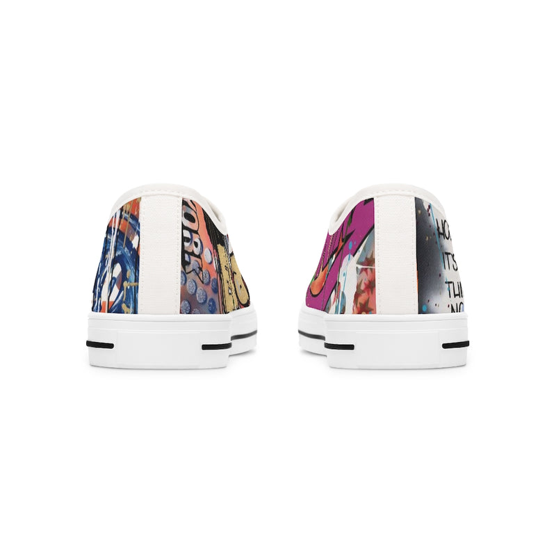 'Basquiat/Warhol Tribute" Women's Low Top Sneakers
