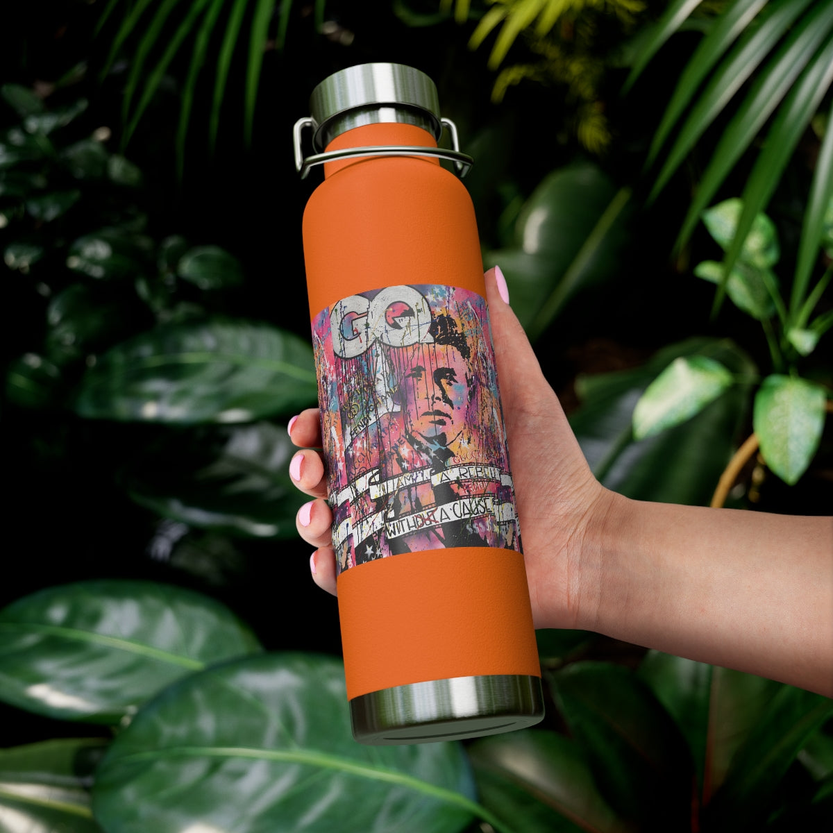 "Rebel With A Cause- Inspired By James Dean" Copper Vacuum Insulated Bottle, 22oz