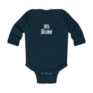 "100% Melanin" Infant Long Sleeve Bodysuit