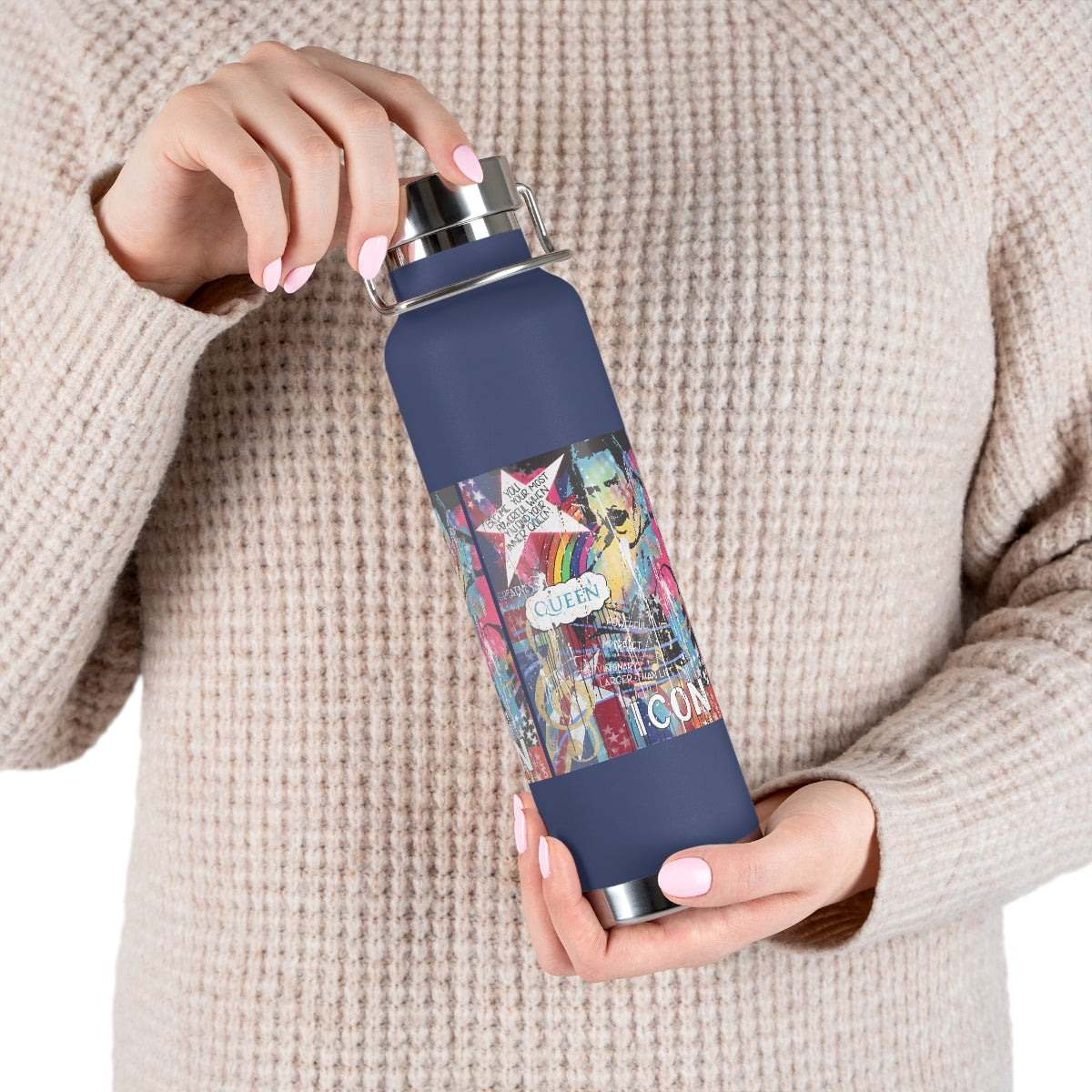 "Find Your Inner Queen- Inspired By Freddie Mercury" Copper Vacuum Insulated Bottle, 22oz