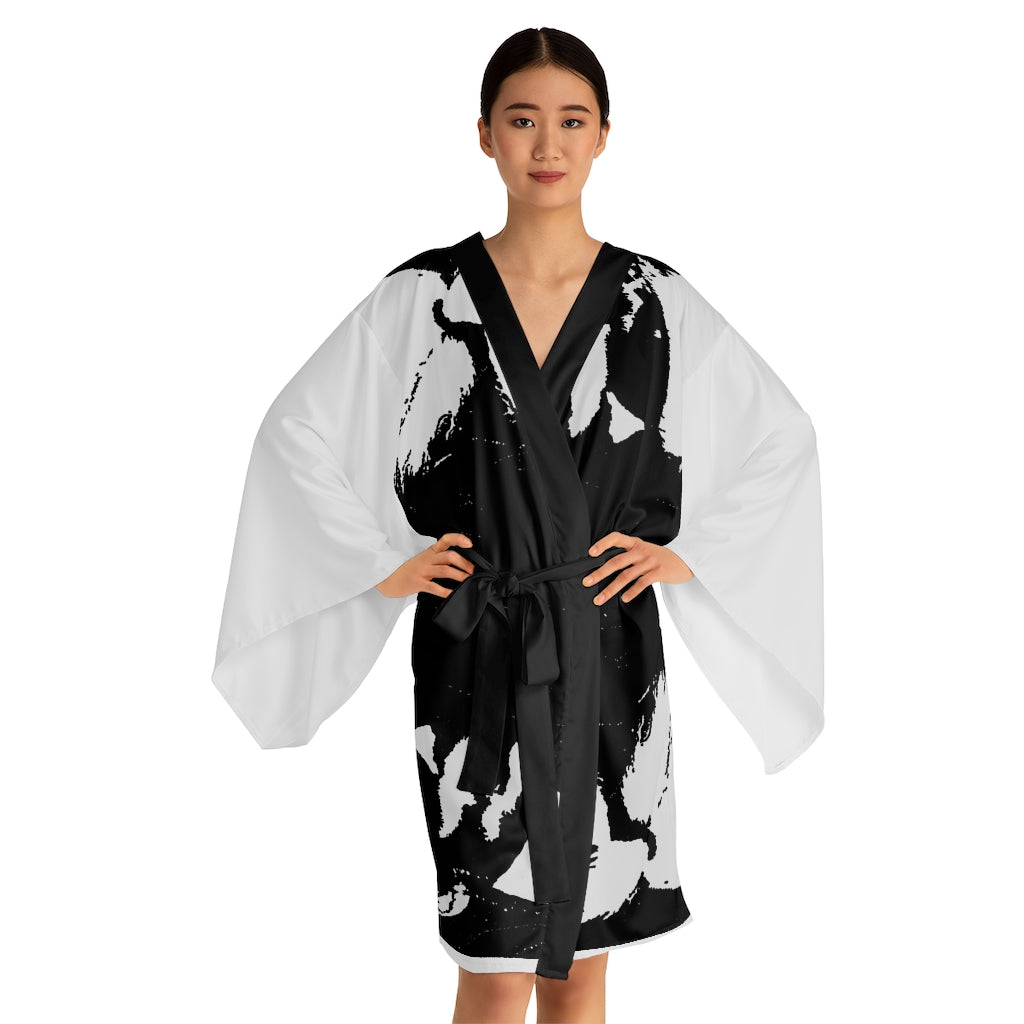 "Label Whore" Long Sleeve Kimono Robe