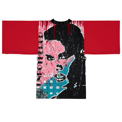 "Unbothered- Grace Jones" Long Sleeve Kimono Robe
