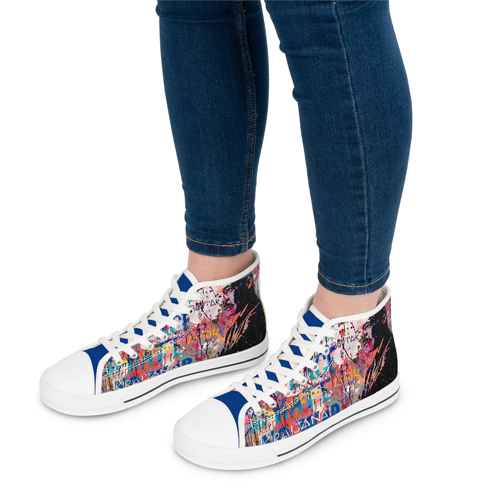"No Hate Just Love" Women's High Top Sneakers