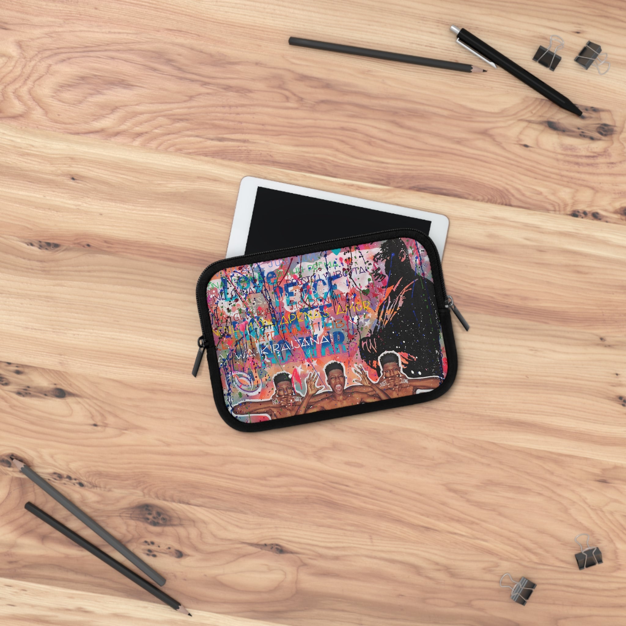 "No Hate Just Love" Laptop Sleeve