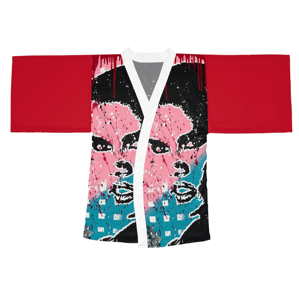 "Unbothered- Grace Jones" Long Sleeve Kimono Robe