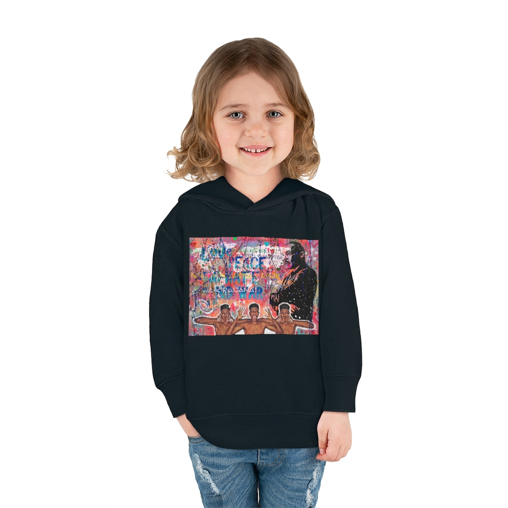 'No Hate Just Love" Toddler Pullover Fleece Hoodie