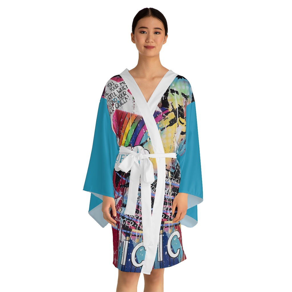 "Find Your Inner Queen" Long Sleeve Kimono Robe