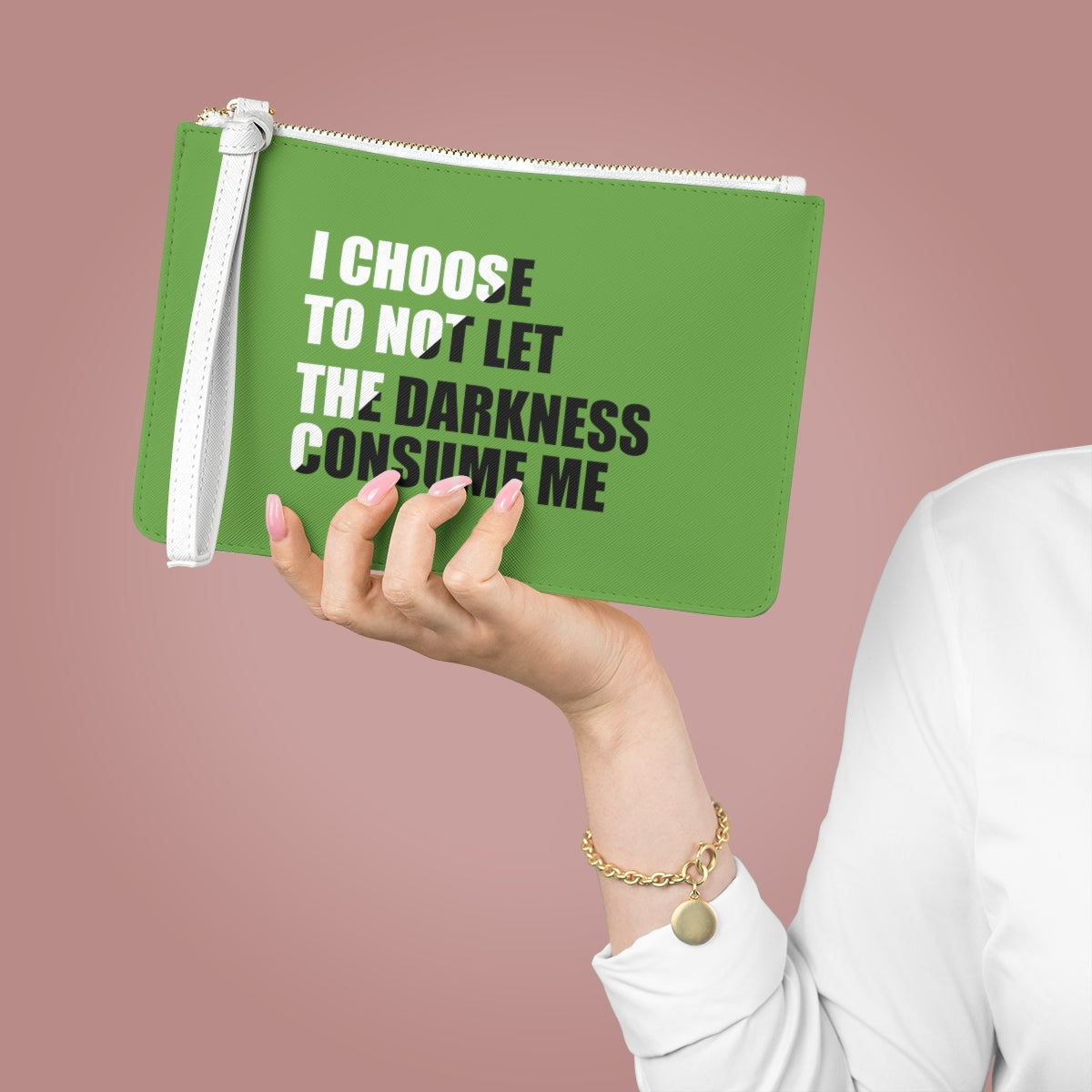 "I Choose Not To Let The Darkness Consume Me 6" Clutch Purse