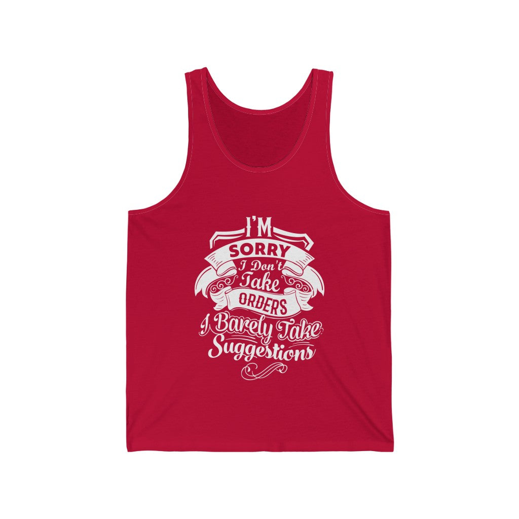 "I'm Sorry...." Unisex Jersey Tank