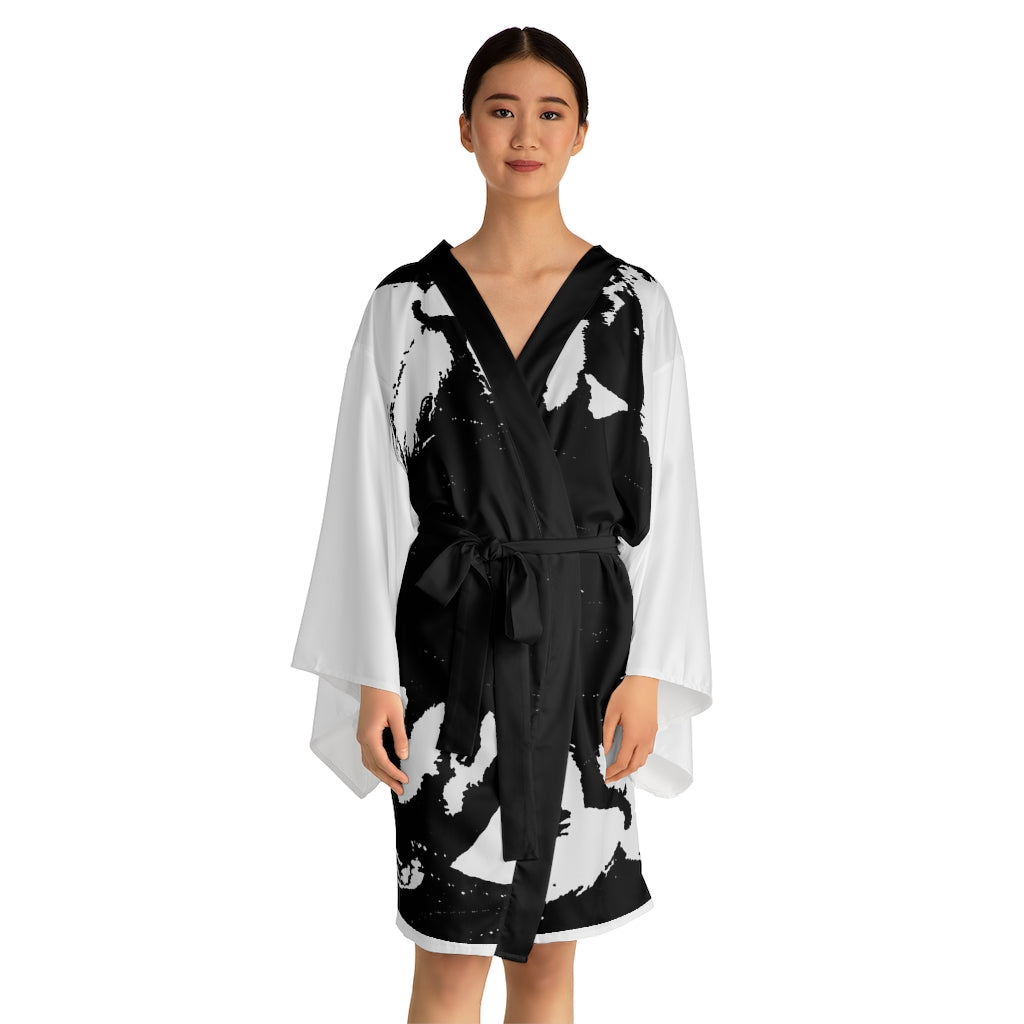 "Label Whore" Long Sleeve Kimono Robe