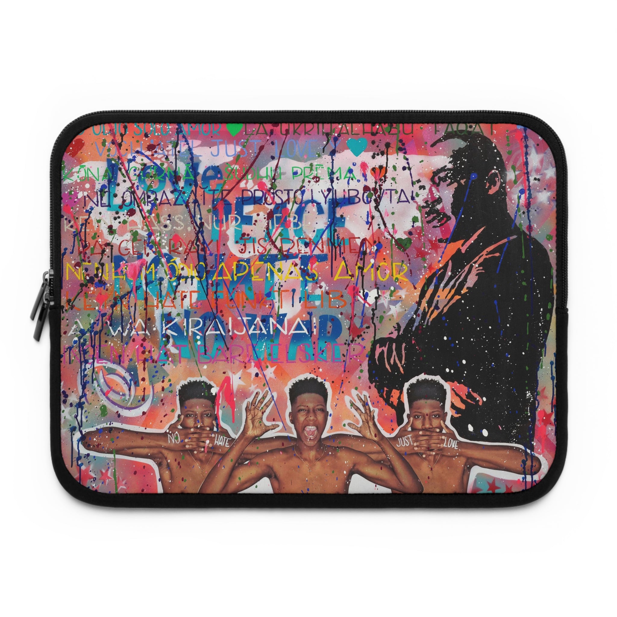"No Hate Just Love" Laptop Sleeve