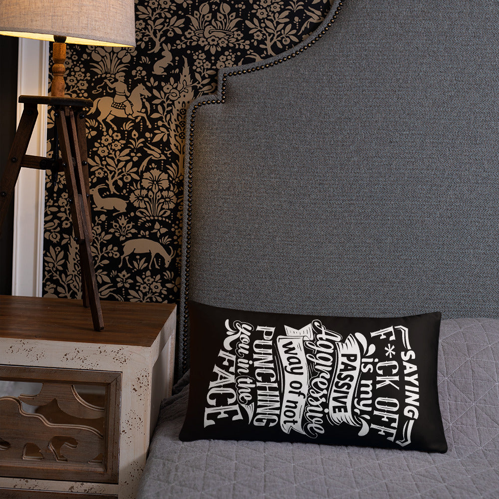 "Saying F*ck Off...:"  Basic Throw Pillow