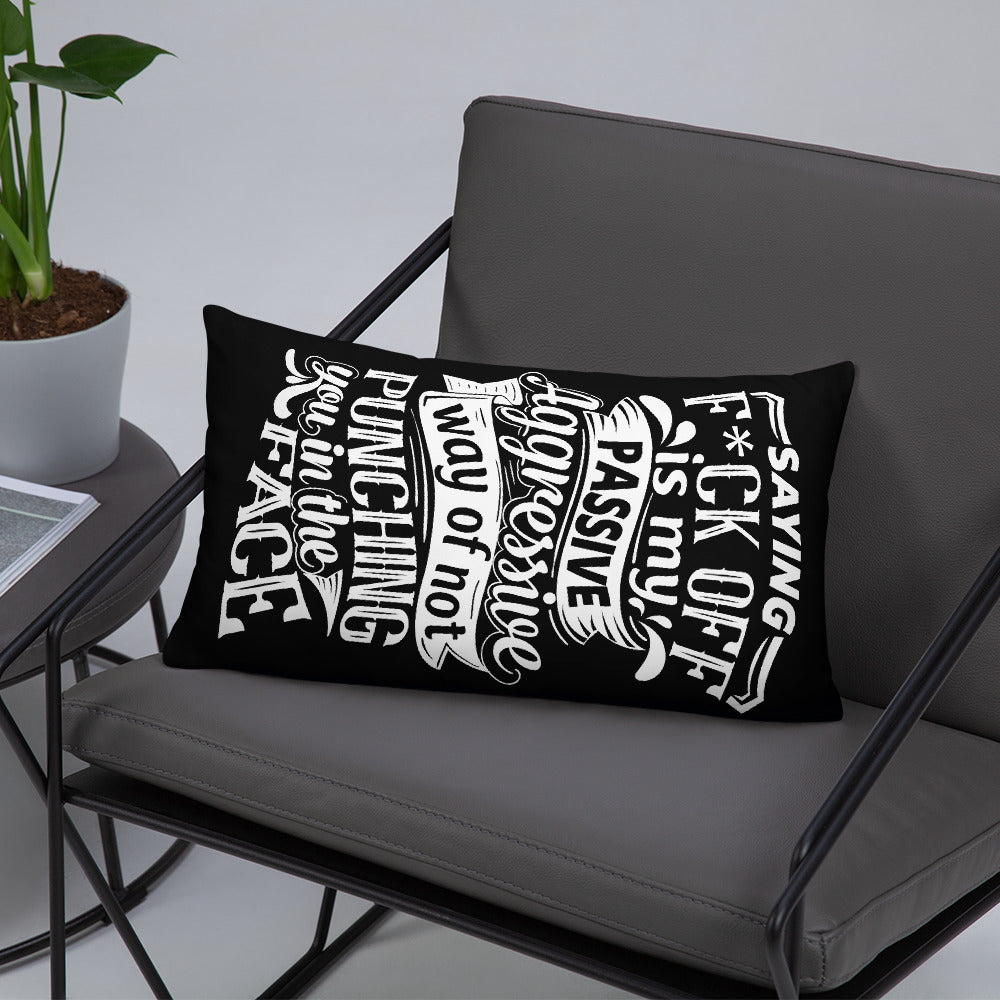 "Saying F*ck Off...:"  Basic Throw Pillow