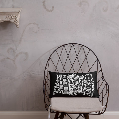 "Saying F*ck Off...:"  Basic Throw Pillow