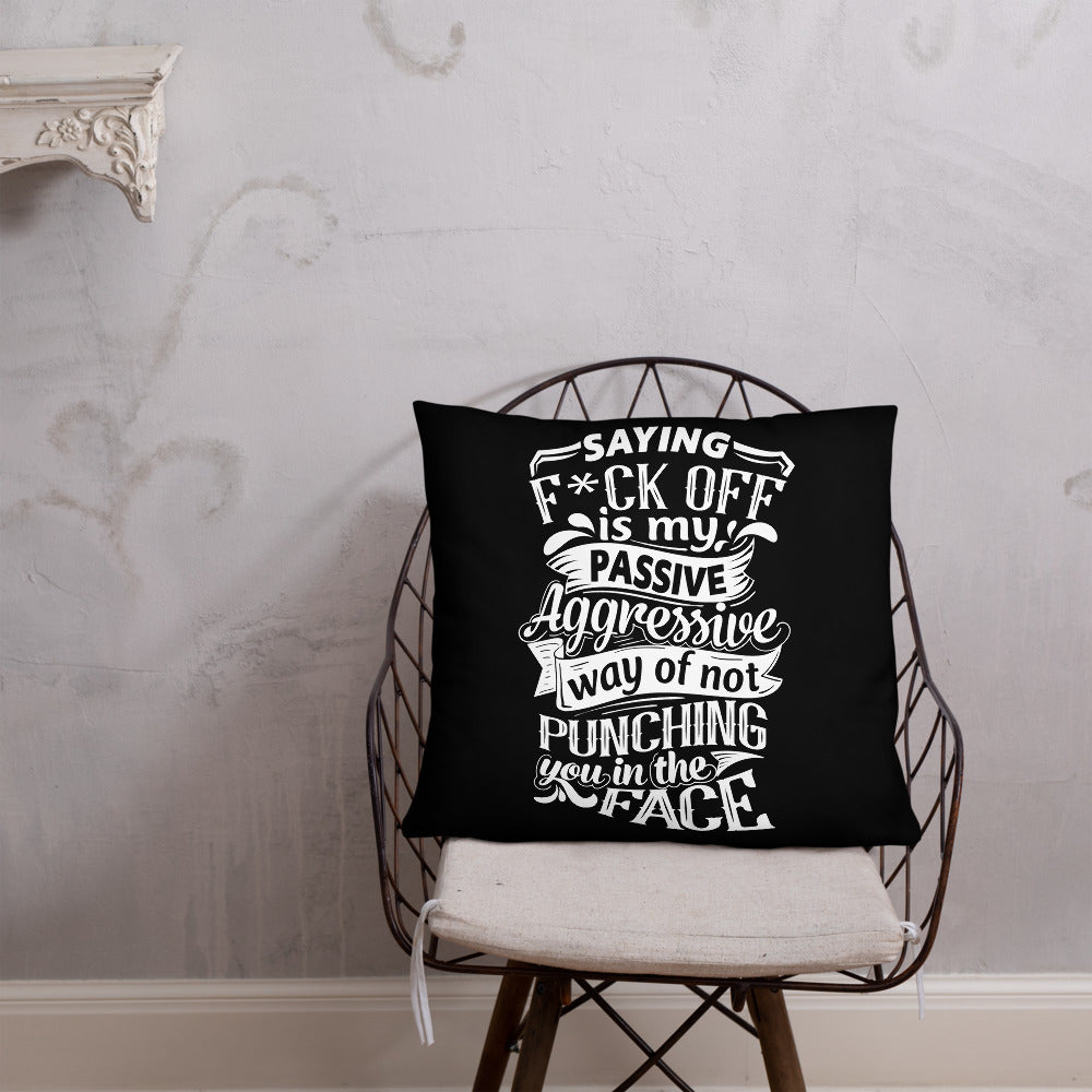 "Saying F*ck Off...:"  Basic Throw Pillow