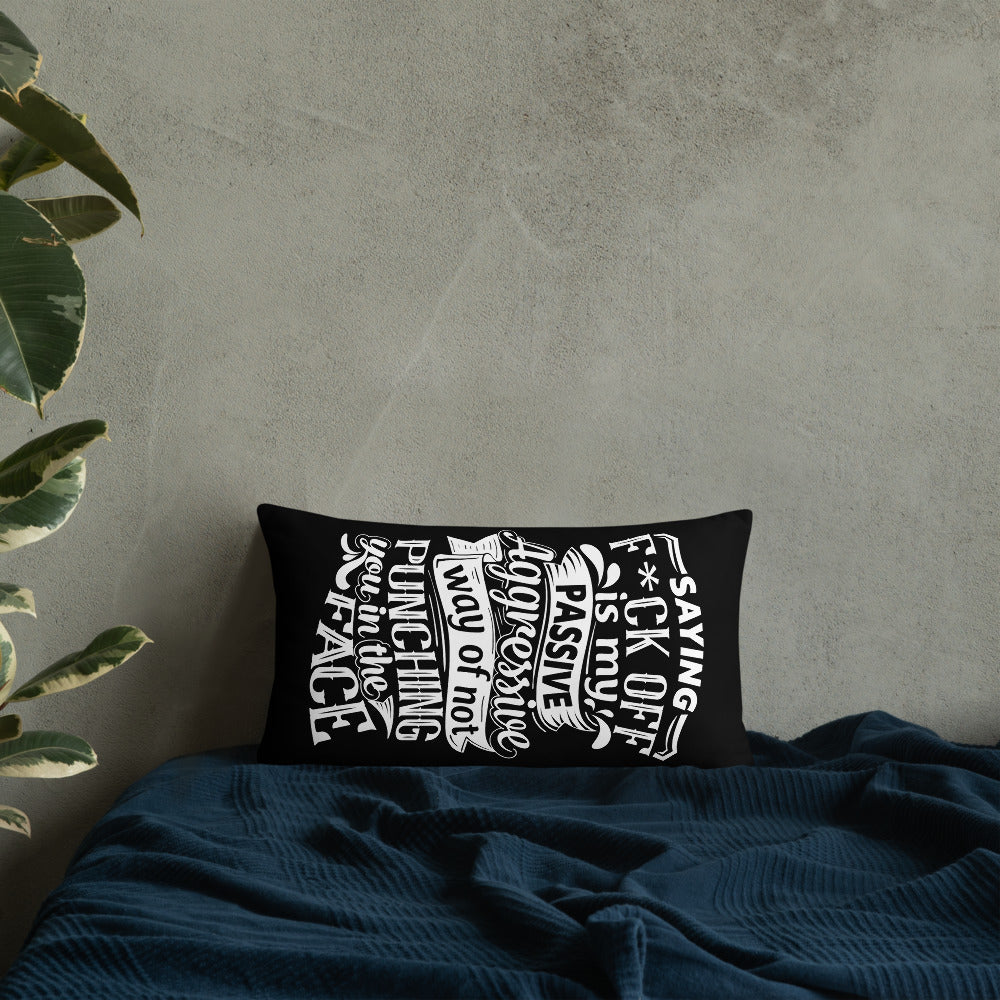 "Saying F*ck Off...:"  Basic Throw Pillow