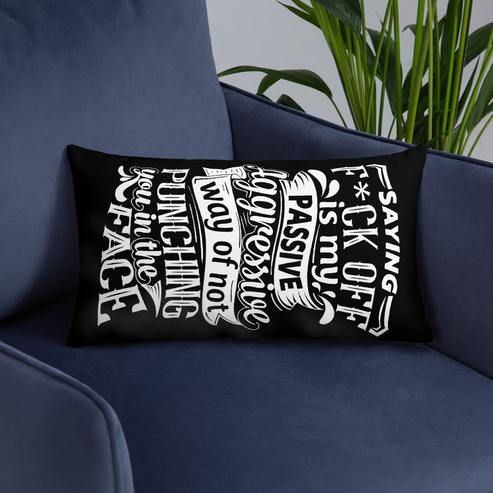 "Saying F*ck Off...:"  Basic Throw Pillow
